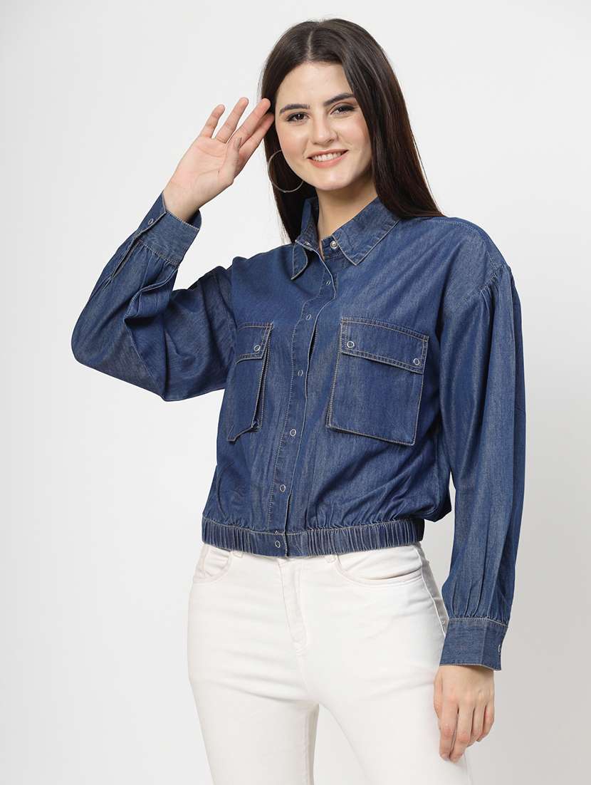 women solid long sleeves jacket