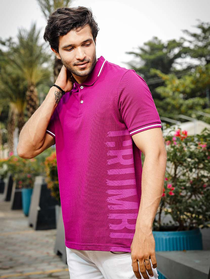 men typographic polo neck t-shirt - 21553851 -  Standard Image - 1