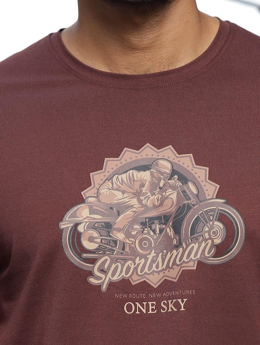 men chest print round neck t-shirt - 21553855 - Standard Image - 4