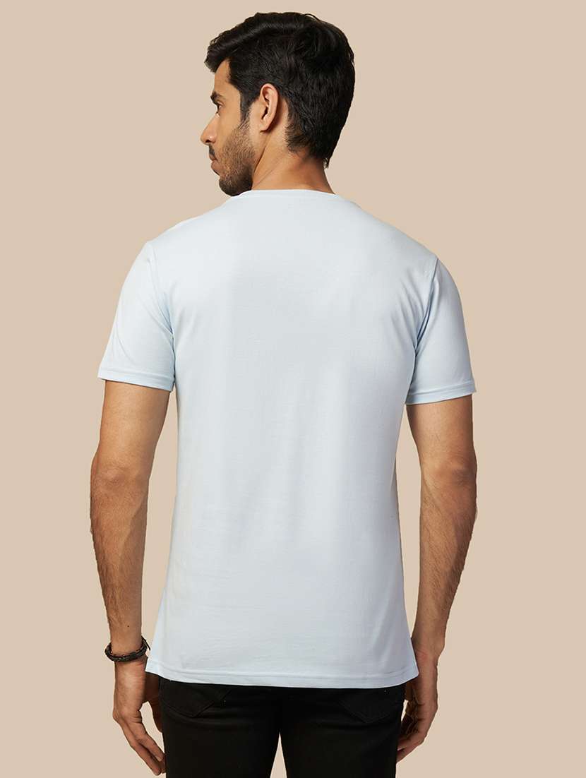 men chest print round neck t-shirt - 21553865 -  Standard Image - 1