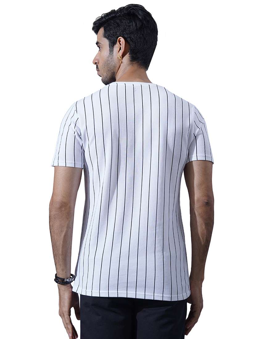 men stripes round neck t-shirt - 21553866 -  Standard Image - 1