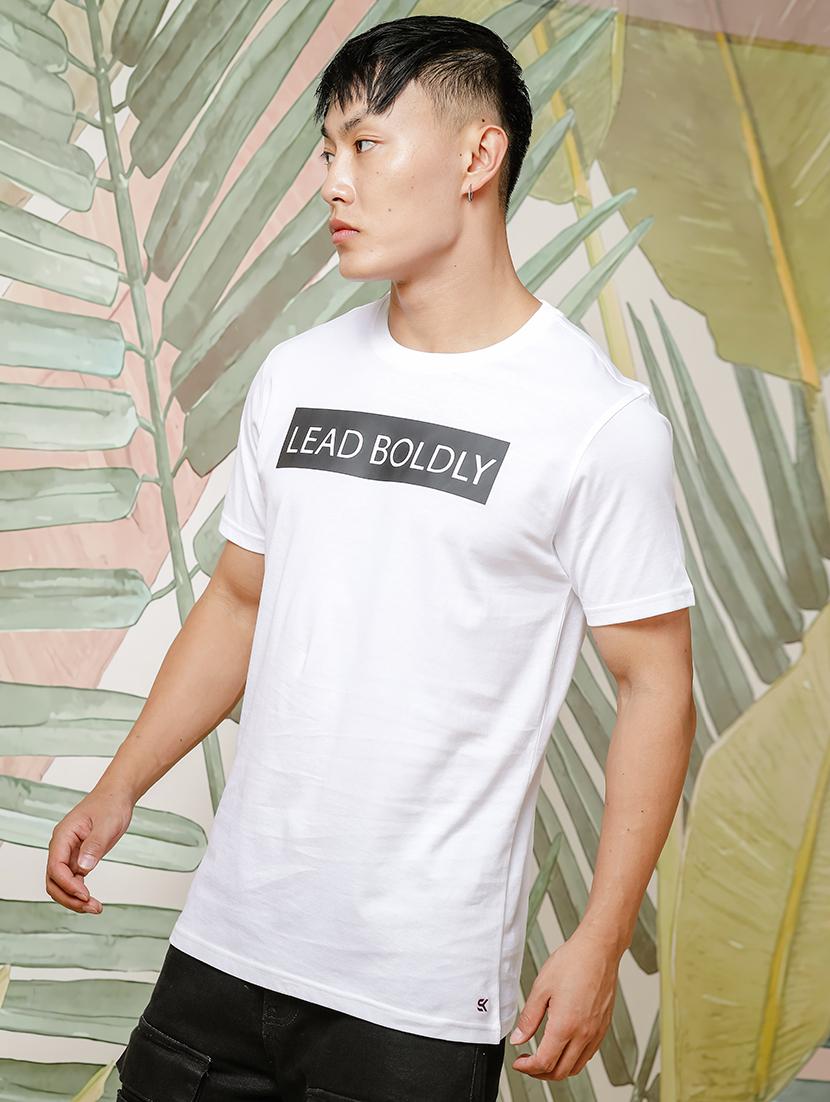 men chest print round neck t-shirt - 21553869 - Standard Image - 1
