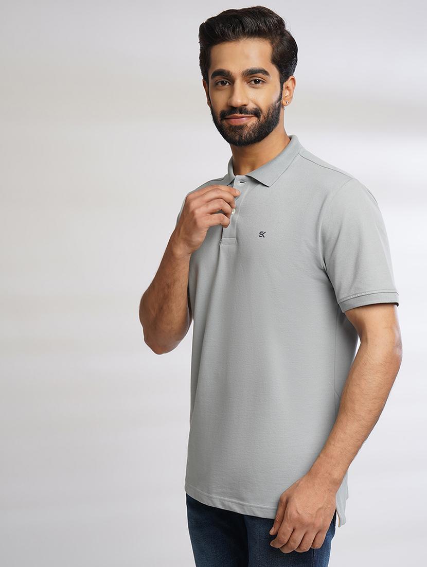 men solid polo neck short sleeve t-shirt - 21553872 - Standard Image - 1