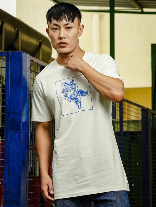 men front print round neck t-shirt - 21553878 -  Standard Image - 0