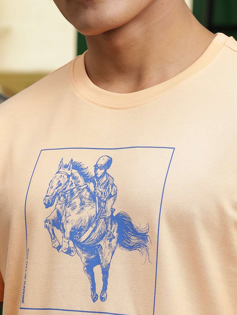 men front print round neck t-shirt - 21553879 -  Standard Image - 4
