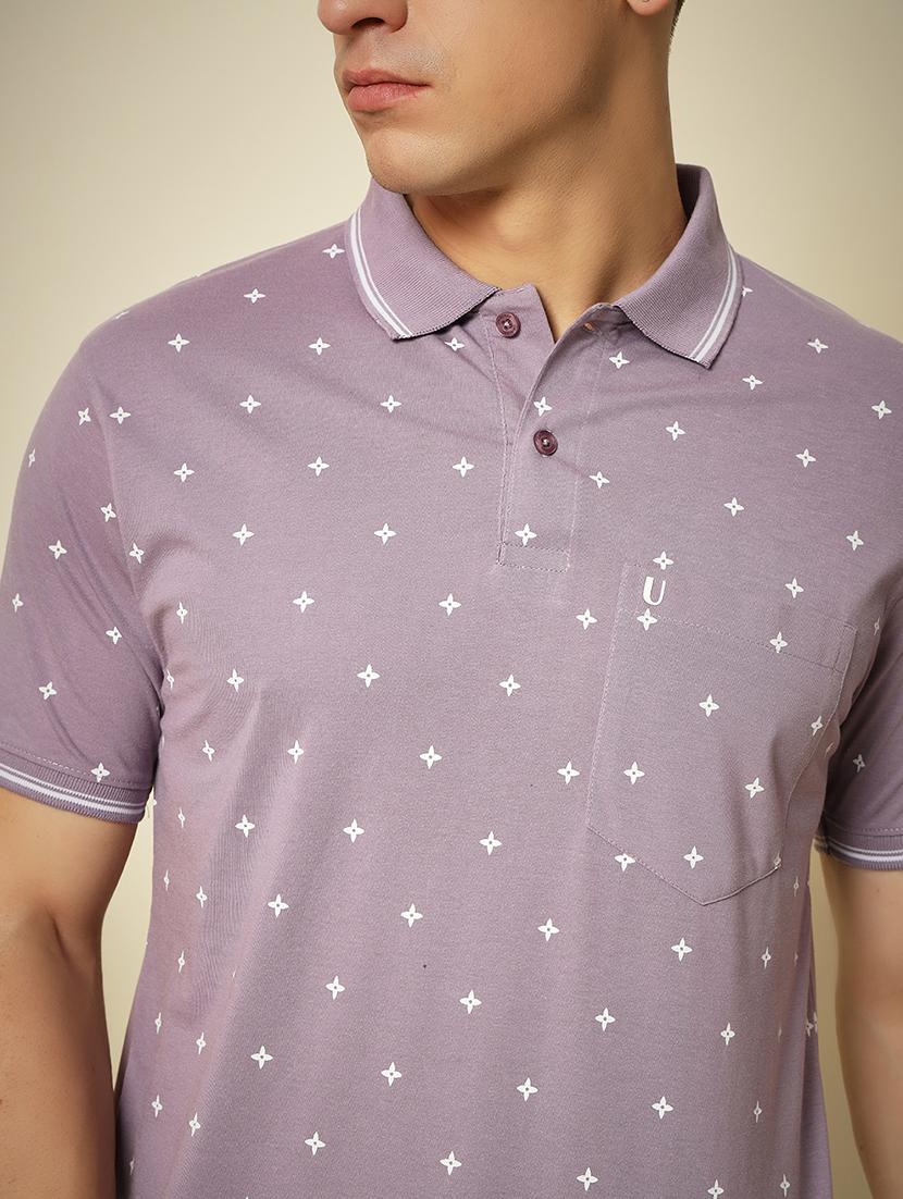 men printed short sleeve polo neck t-shirt - 21553915 - Standard Image - 4
