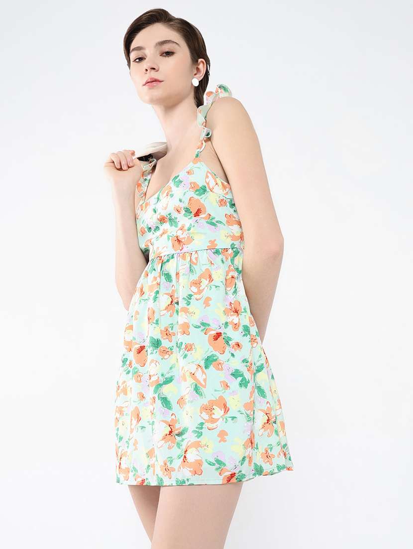 women floral printed sleeveless a-line dress - 21553927 -  Standard Image - 1