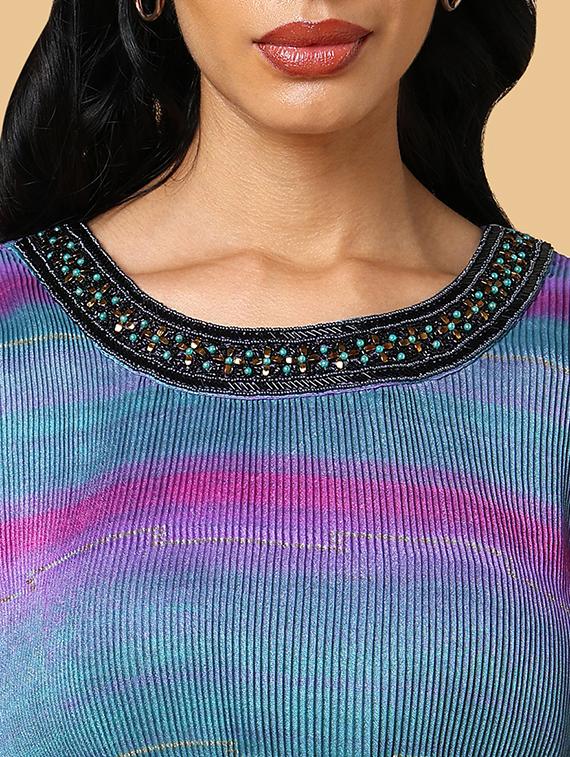 women embroidered round neck a-line dress - 21553932 - Standard Image - 6