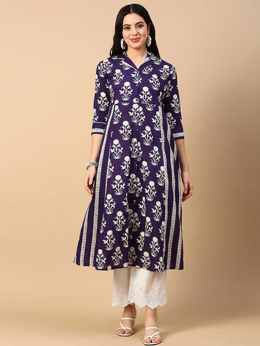 women printed collared a-line kurta - 21553941 -  Standard Image - 1