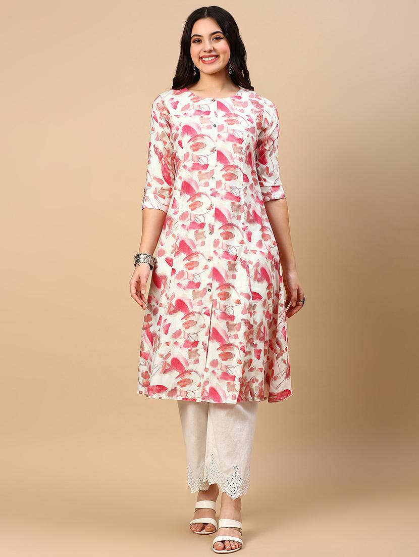 women printed round neck a-line kurta - 21553949 - Zoom Image - 0