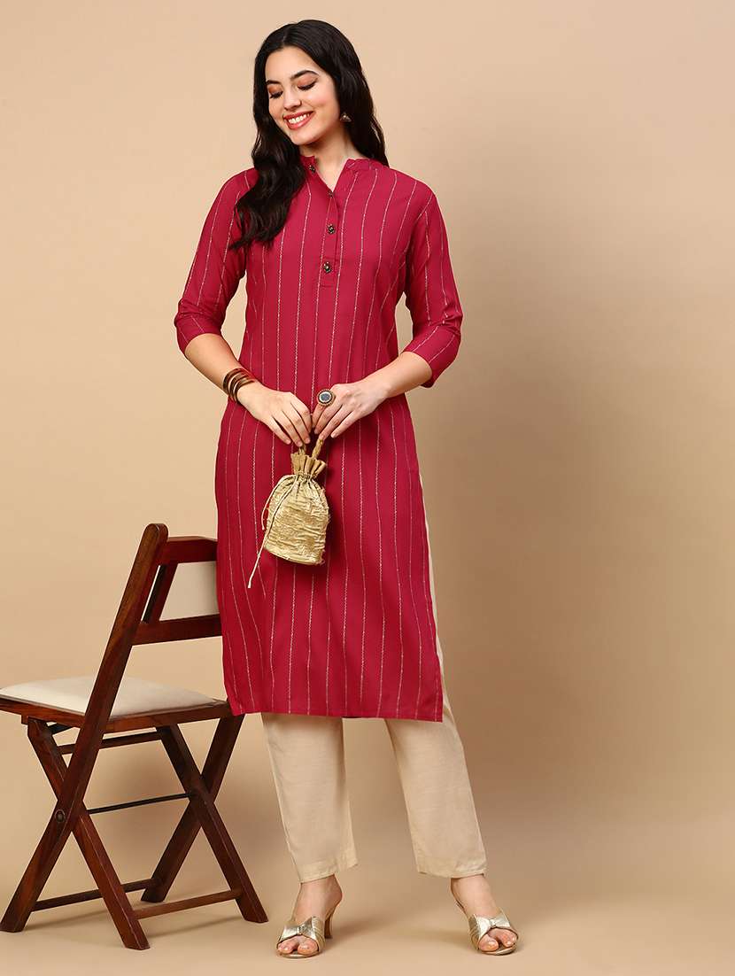 women striped printed straight kurta - 21553953 -  Standard Image - 1