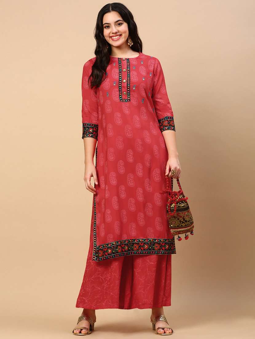 women paisley printed kurta palazzo set - 21553968 -  Standard Image - 1