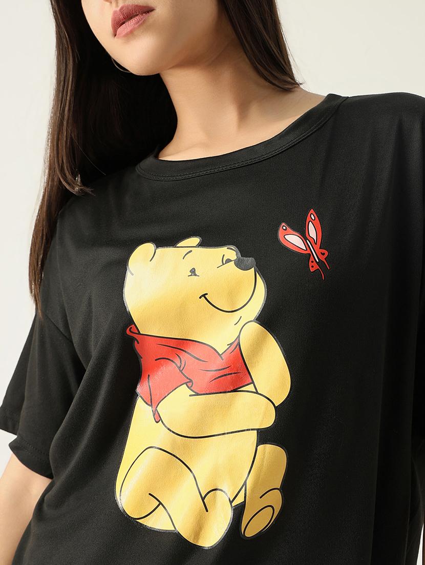 women front print round neck t-shirt - 21553994 - Standard Image - 6