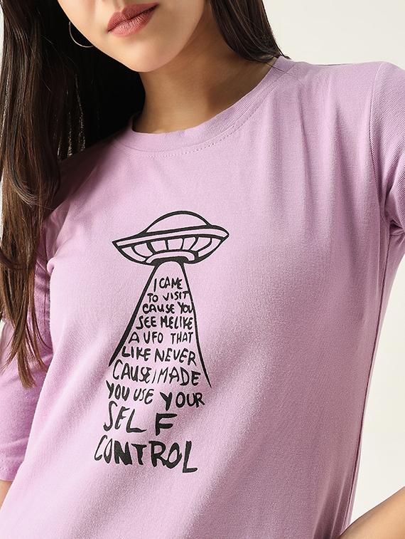 women front print round neck t-shirt - 21554001 - Standard Image - 6