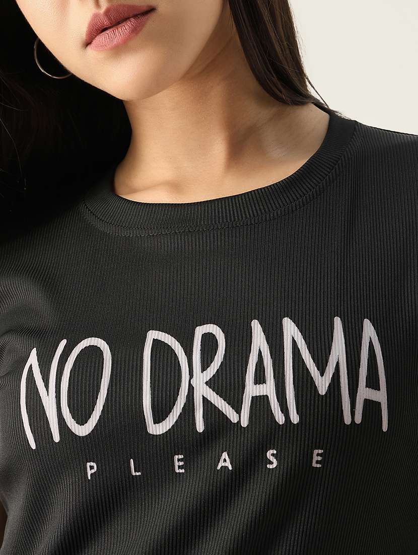 women front print round neck t-shirt - 21554002 -  Standard Image - 6