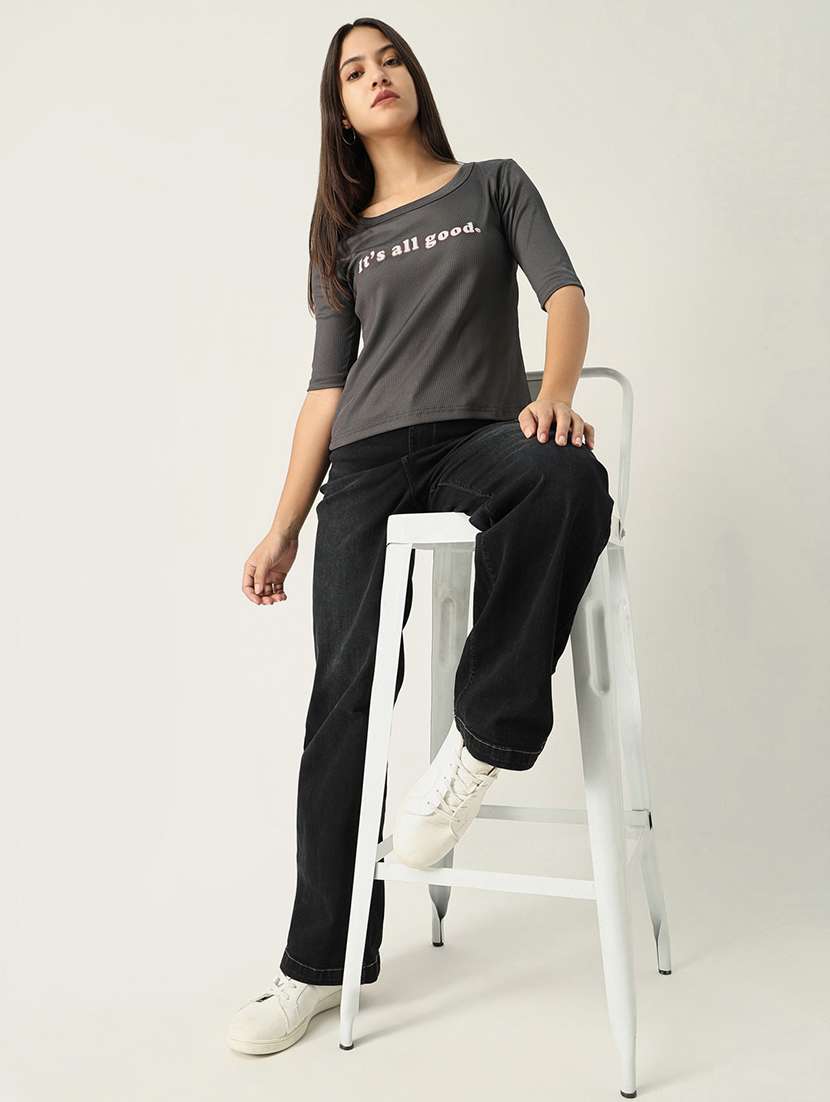 women chest printed round neck t-shirt - 21554008 -  Standard Image - 4