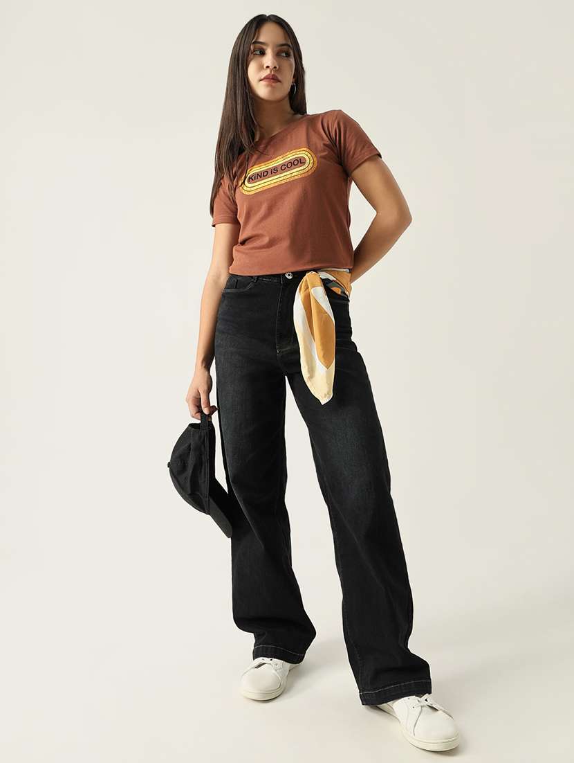 women chest printed round neck t-shirt - 21554011 -  Standard Image - 4