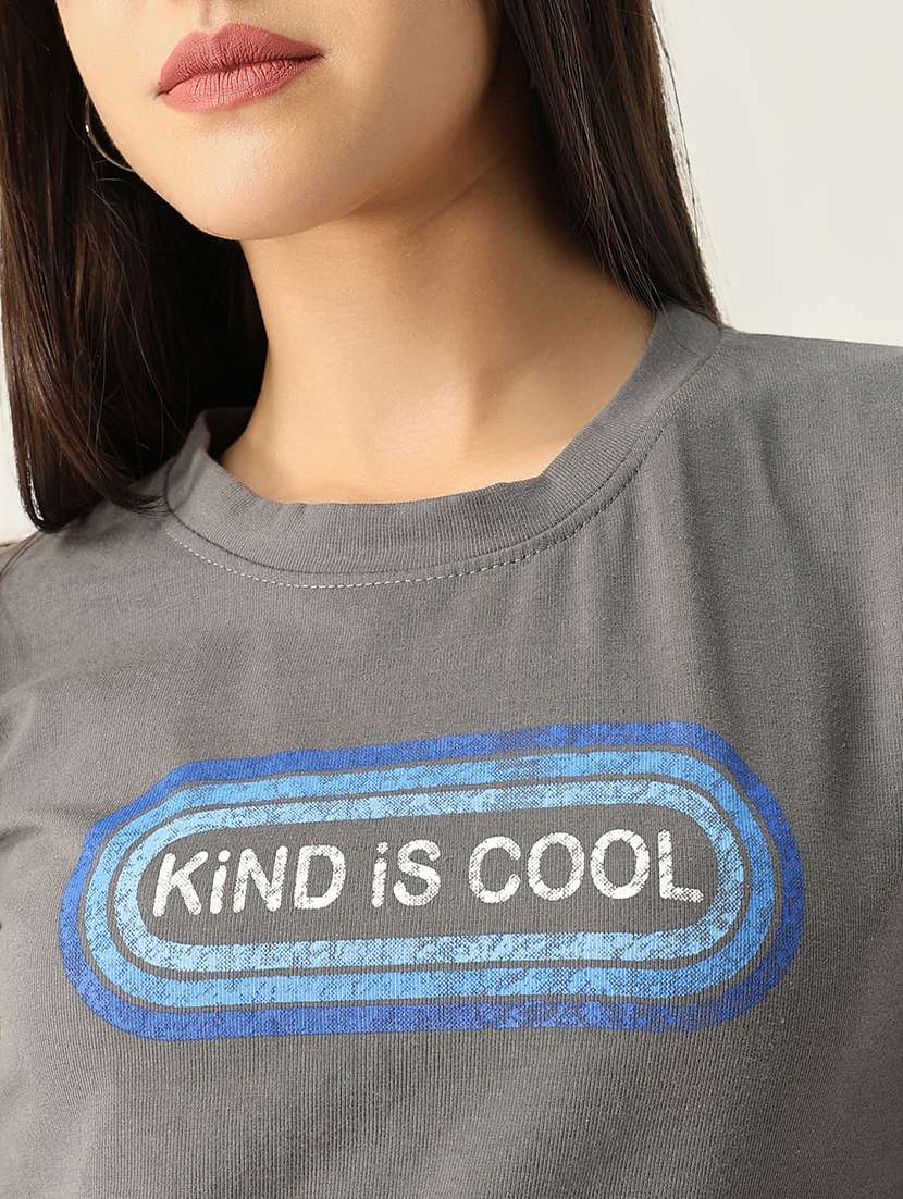 Women Round Neck Typography Regular T-shirt - 21554018 -  Standard Image - 6