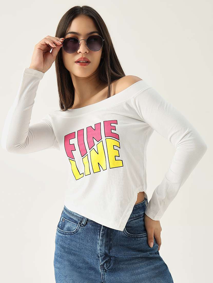 women white typography regular t-shirt - 21554023 -  Standard Image - 1