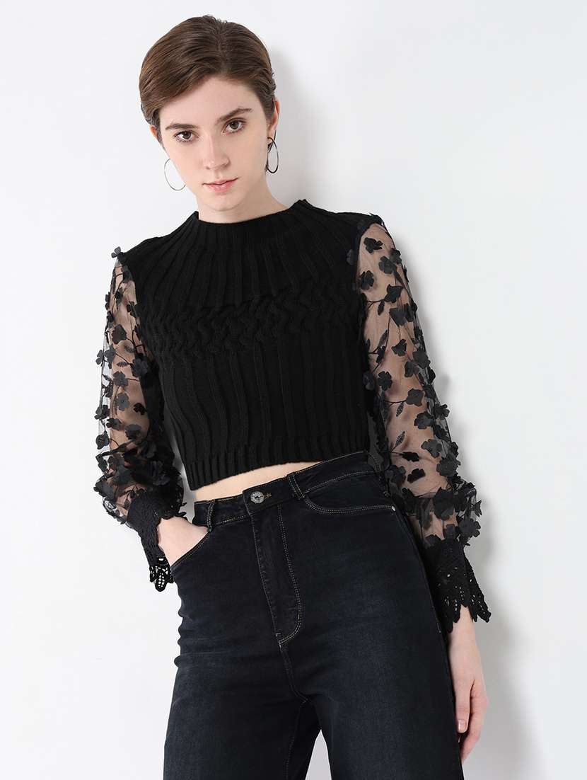 women black self-designed regular top - 21554045 -  Standard Image - 1