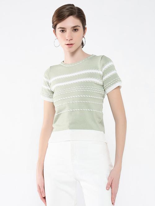 women green self-designed regular top - 21554055 - Standard Image - 0