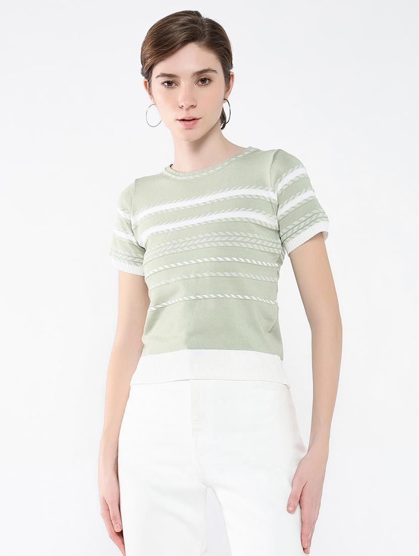 women green self-designed regular top - 21554055 - Zoom Image - 0