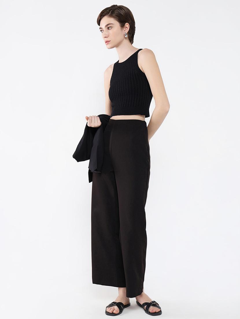women black solid tank top - 21554056 - Standard Image - 4