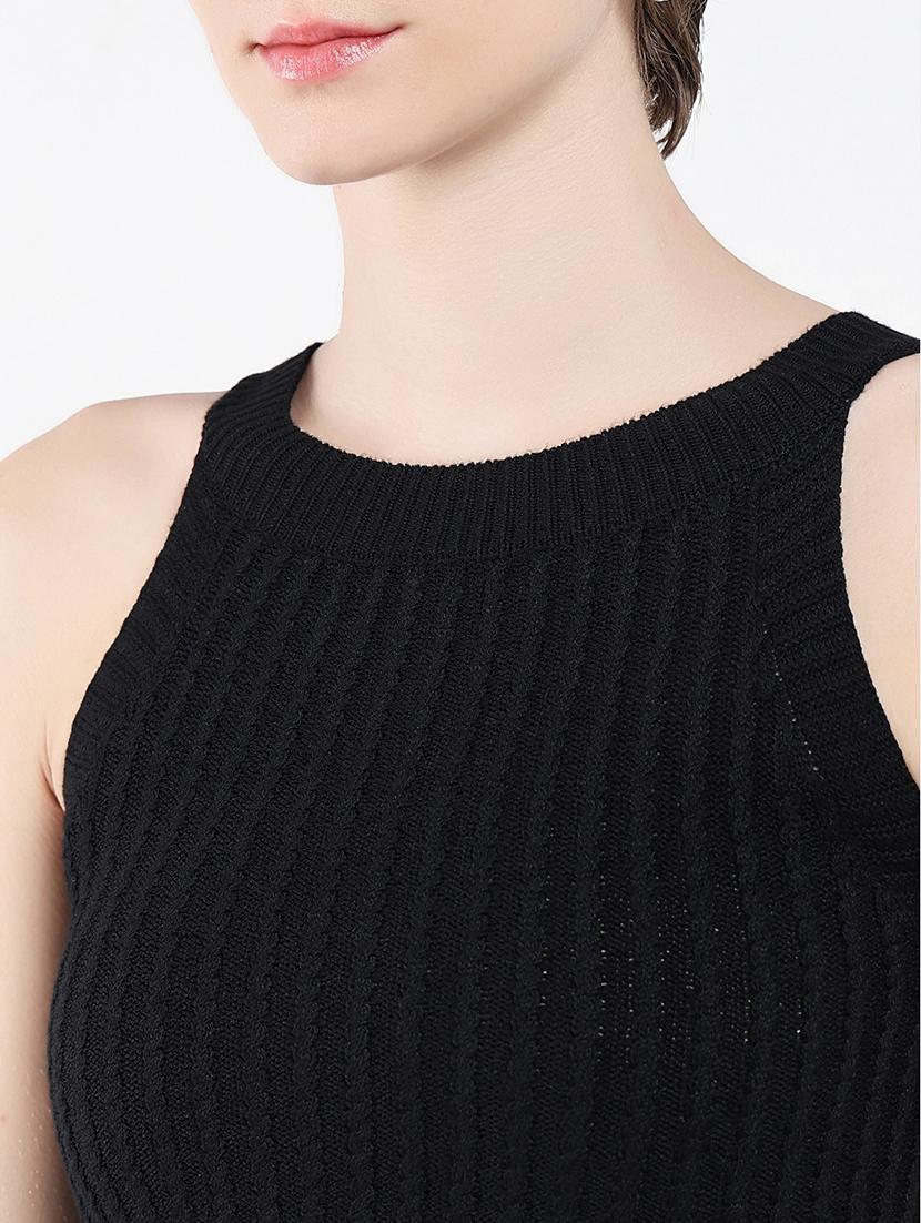 women black solid tank top - 21554056 - Standard Image - 6