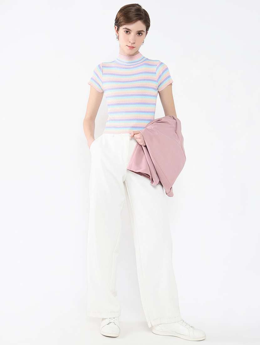 women short sleeve stripes regular top - 21554058 -  Standard Image - 4