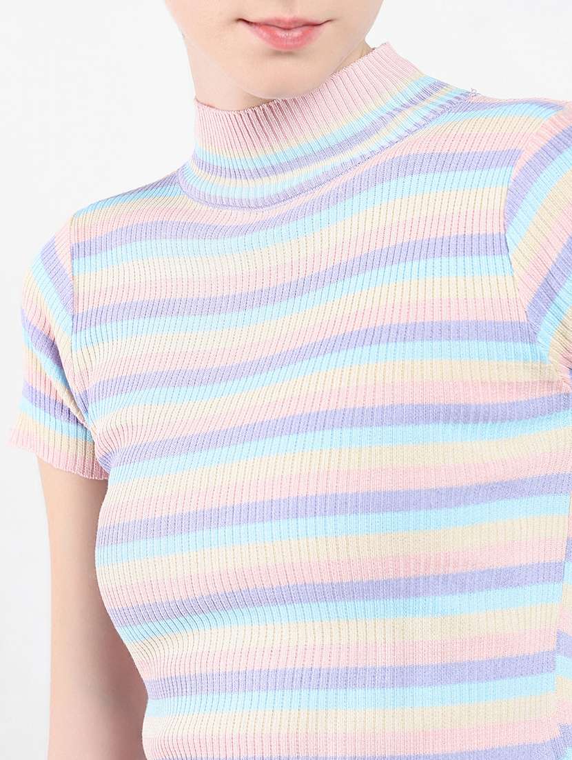 women short sleeve stripes regular top - 21554058 -  Standard Image - 6