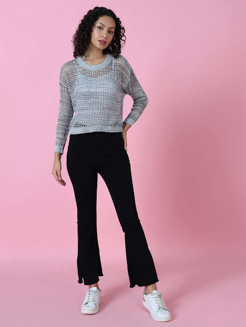 women grey self-designed regular top - 21554093 -  Standard Image - 4