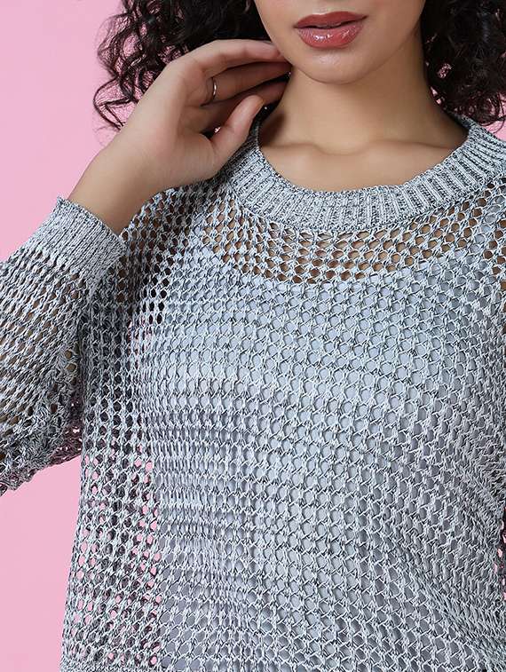 women grey self-designed regular top - 21554093 -  Standard Image - 6