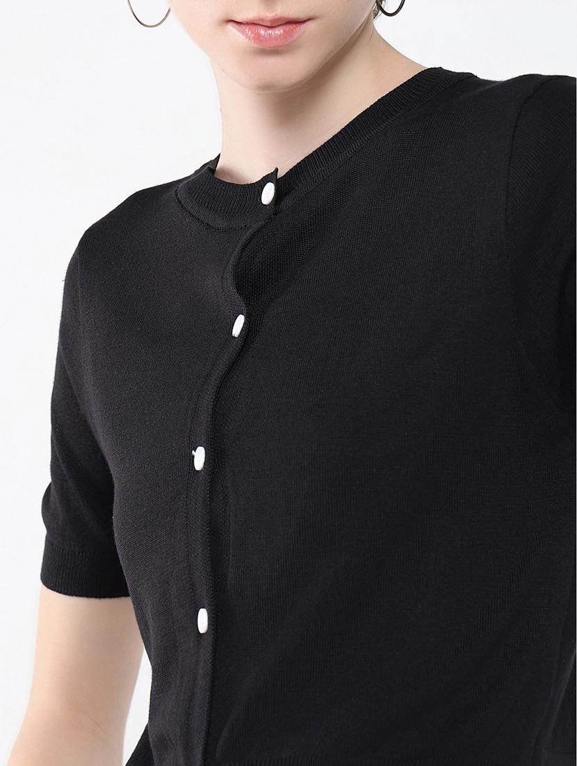 women black solid regular top - 21554095 - Standard Image - 6