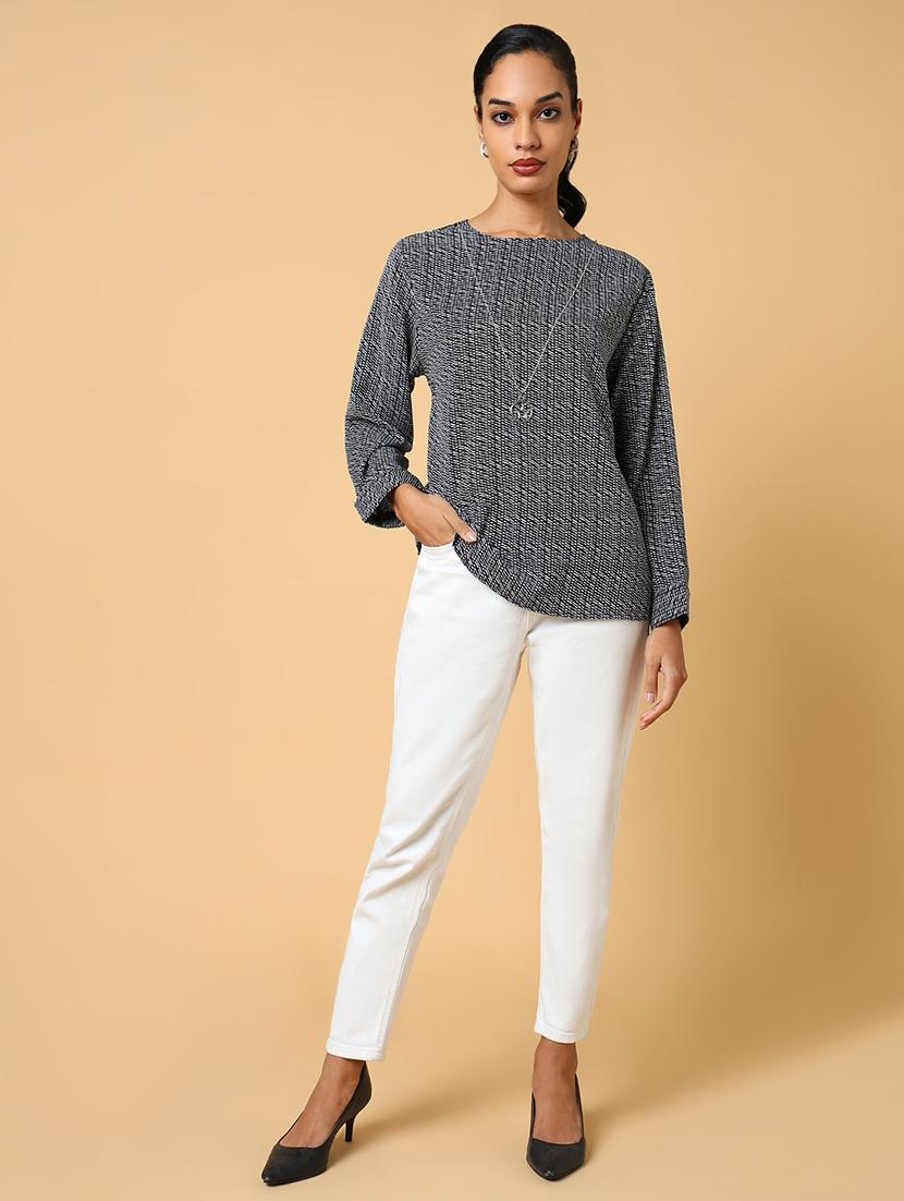 women black printed regular top - 21554098 - Standard Image - 4