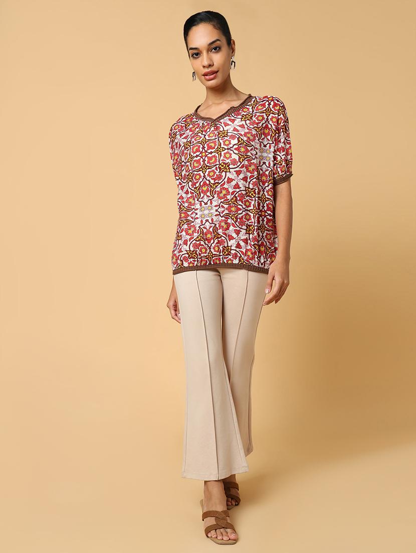 women red printed regular top - 21554099 - Standard Image - 4