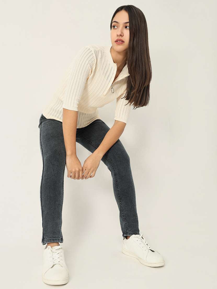 women cream self-designed regular top - 21554106 -  Standard Image - 4