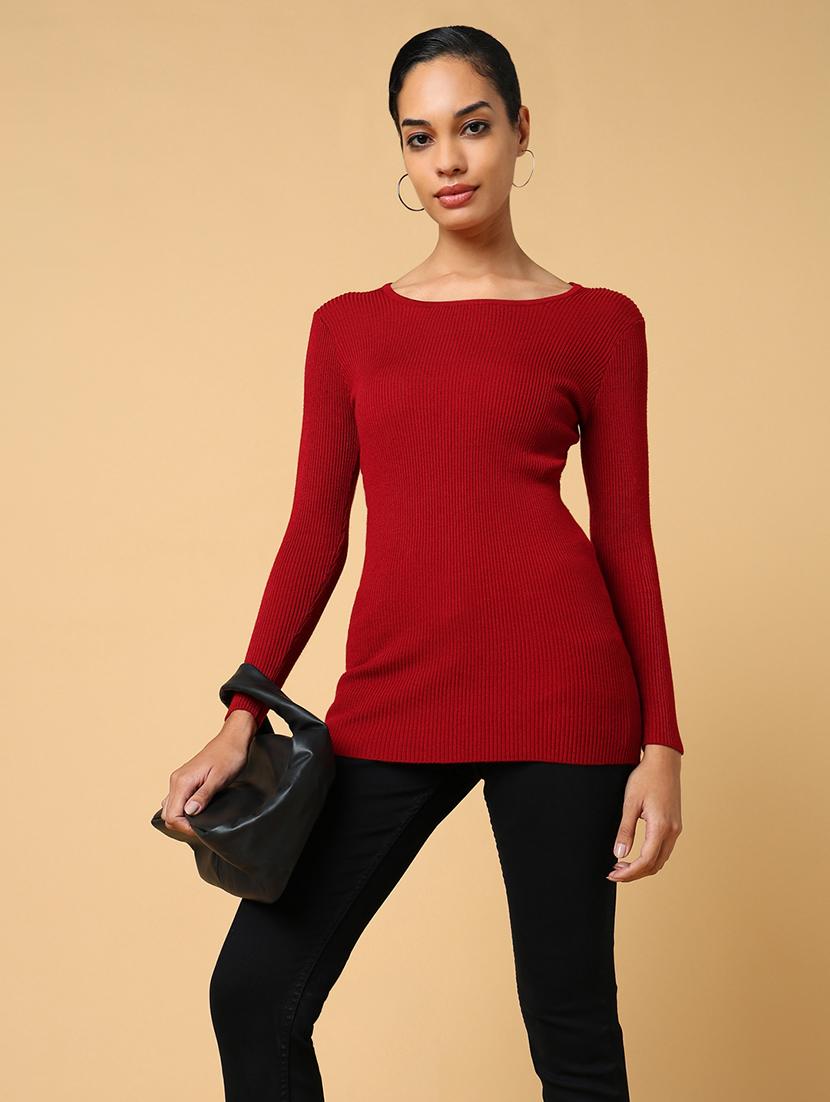 women maroon solid regular top - 21554111 - Standard Image - 1