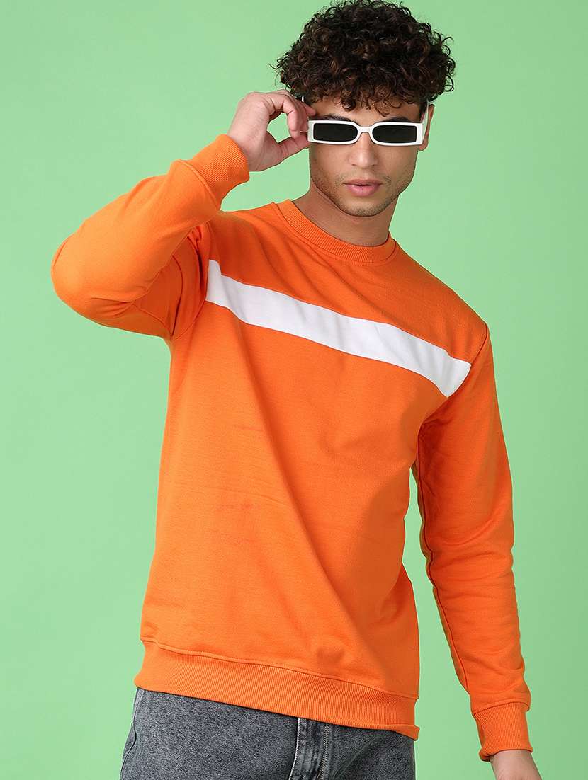 men long sleeves color block sweatshirt - 21554749 -  Standard Image - 1