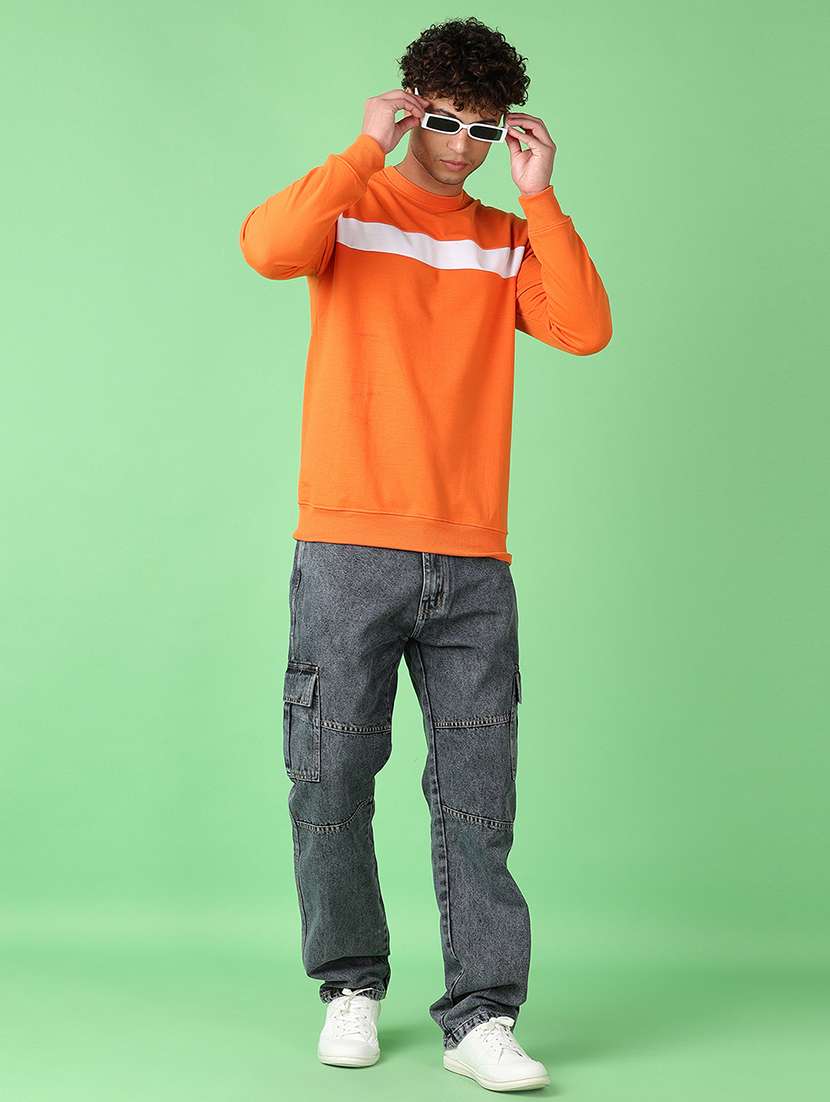 men long sleeves color block sweatshirt - 21554749 -  Standard Image - 4