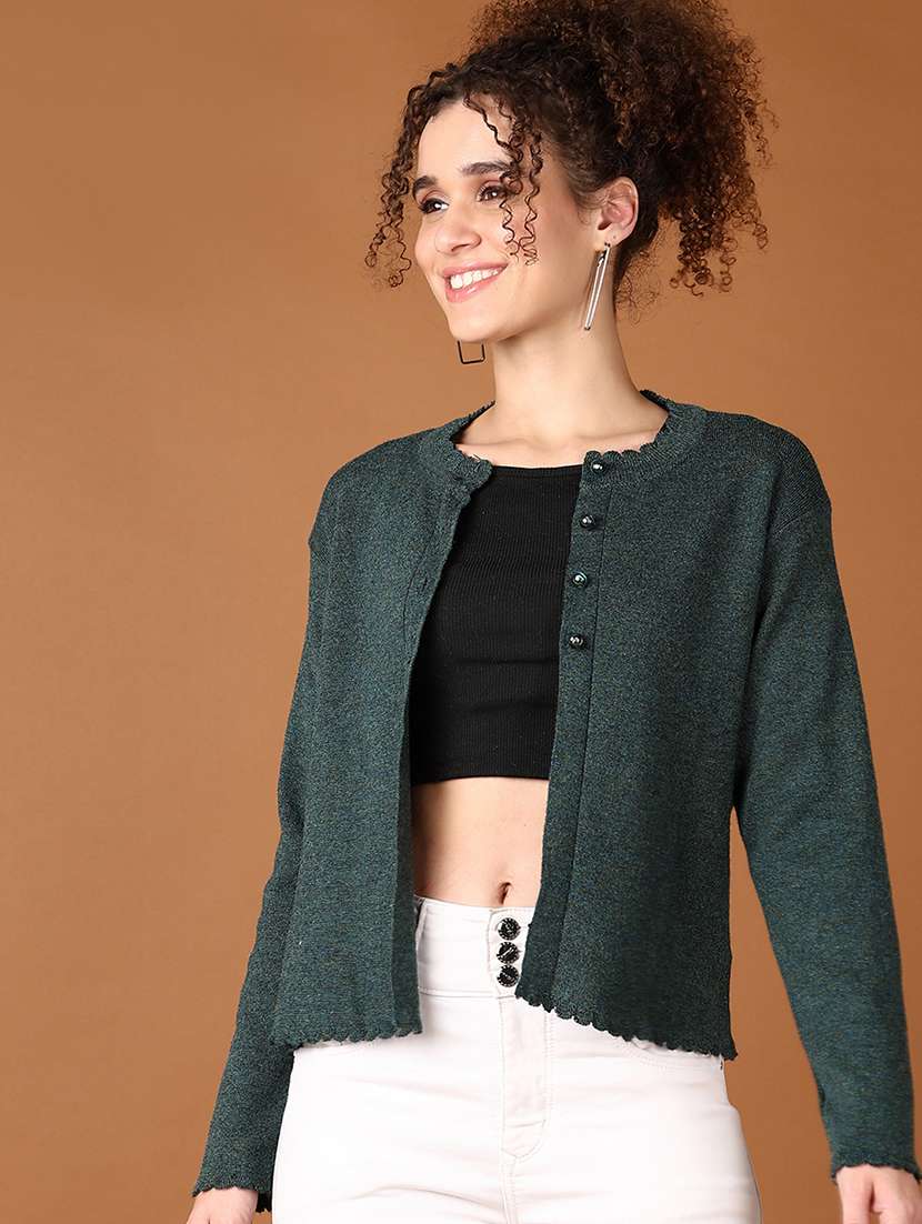 women solid long sleeve cardigan - 21554756 -  Standard Image - 1