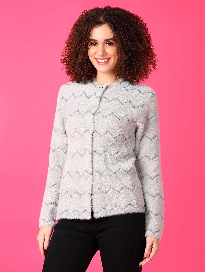 women self designed long sleeve cardigan - 21554758 -  Standard Image - 1