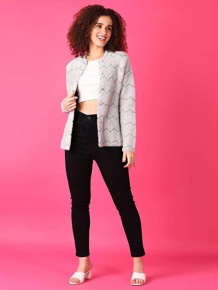 women self designed long sleeve cardigan - 21554758 -  Standard Image - 4