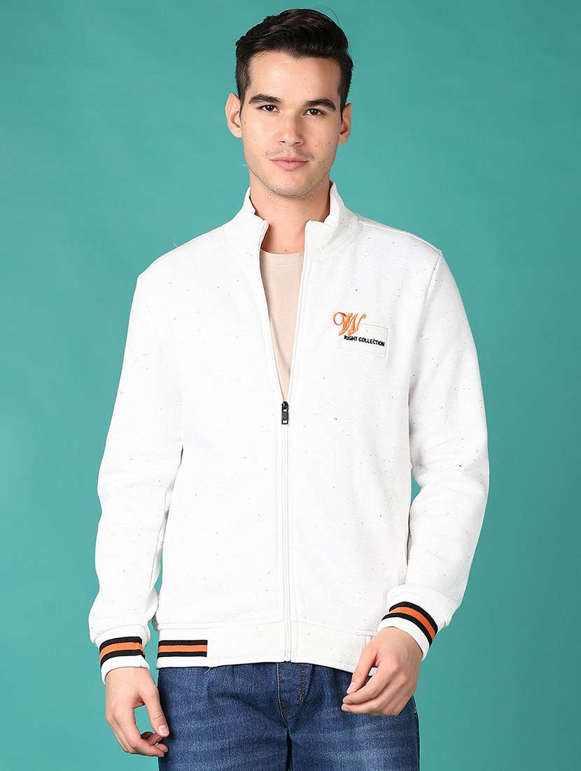 men white solid long sleeve sweatshirt