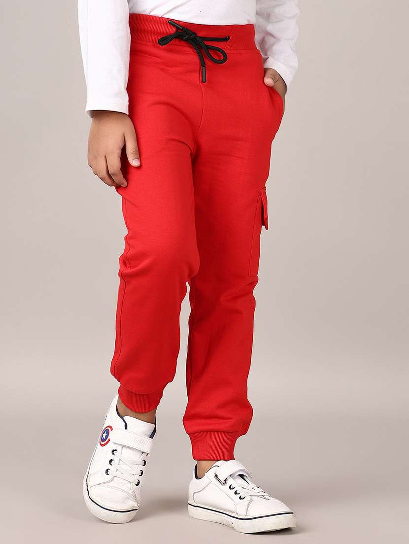 boys red solid mid rise jogger - 21554803 -  Standard Image - 1