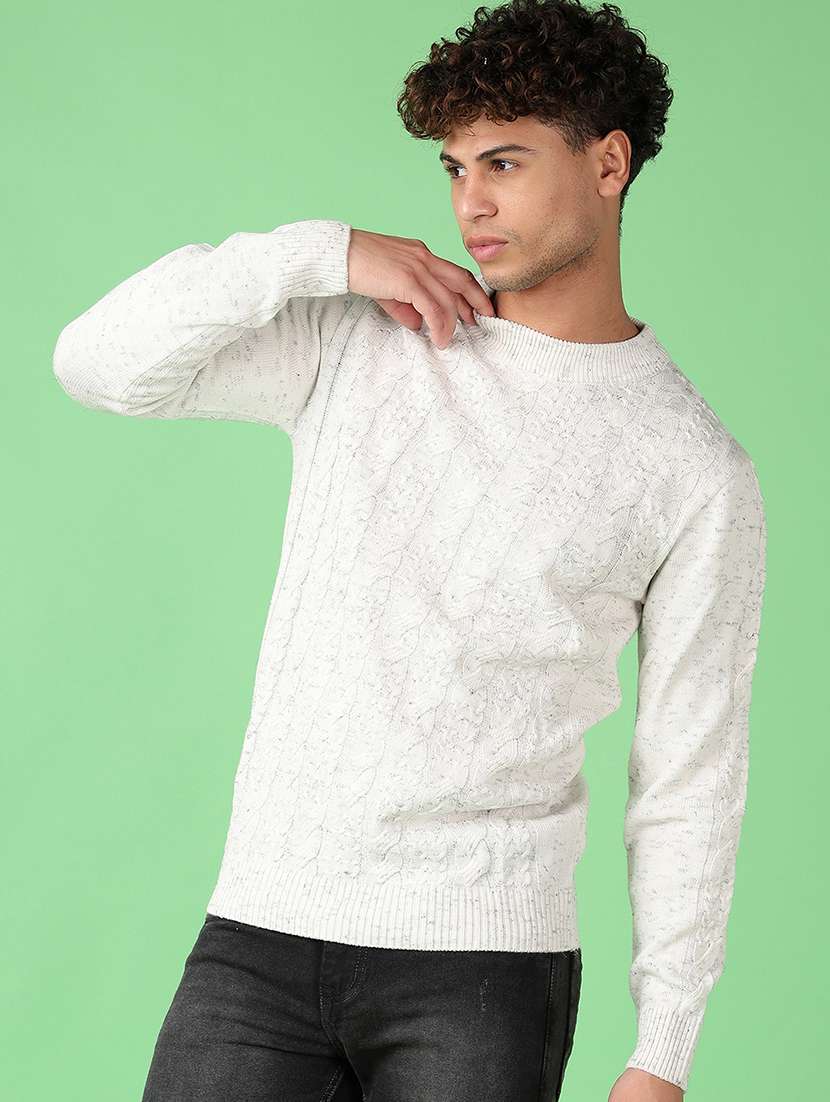 men long sleeves self design pullover - 21554819 -  Standard Image - 1