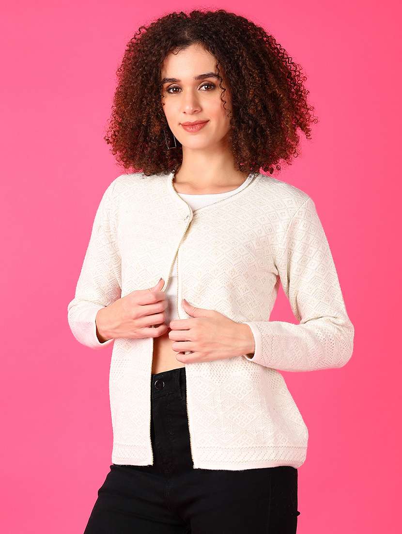 Women Self Designed Long Sleeve Cardigan - 21554847 -  Standard Image - 1