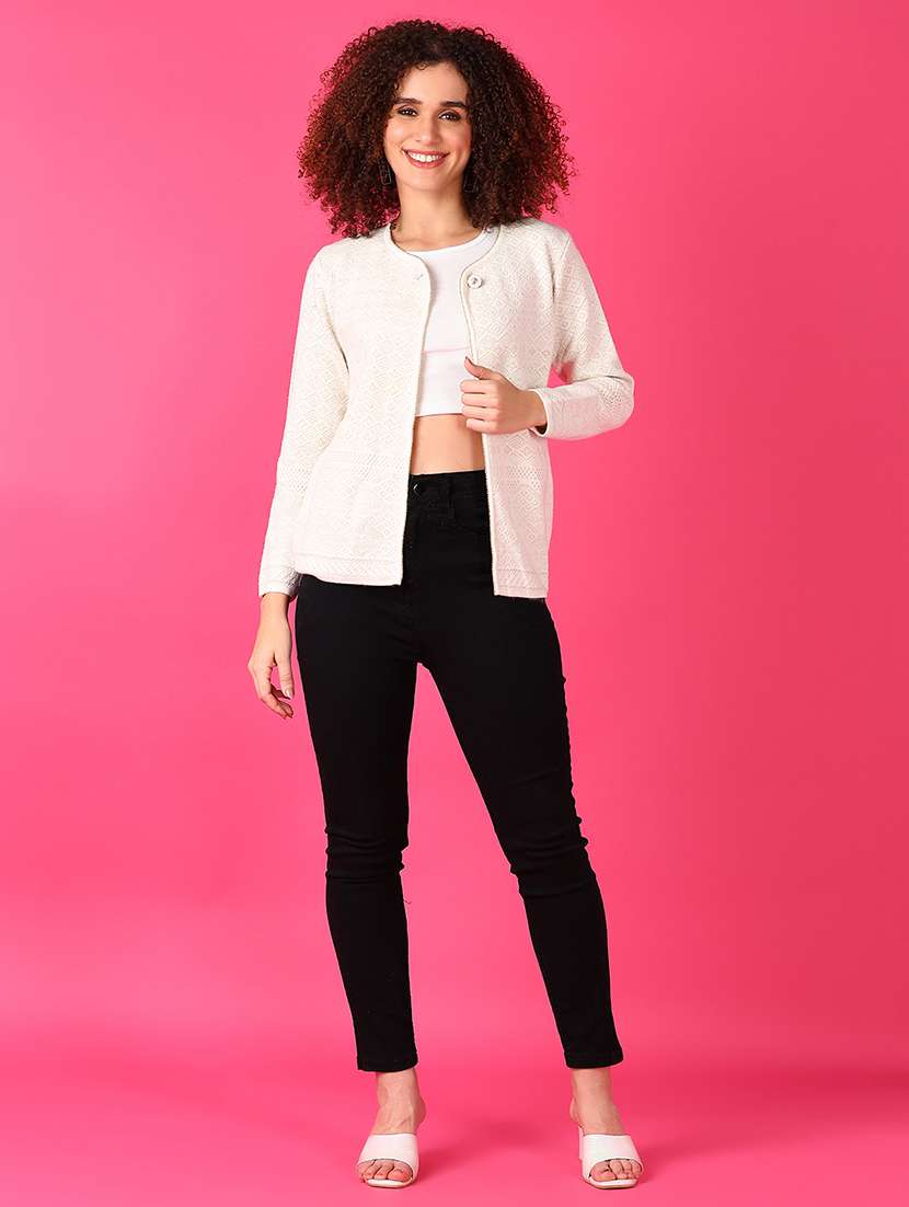 Women Self Designed Long Sleeve Cardigan - 21554847 -  Standard Image - 4