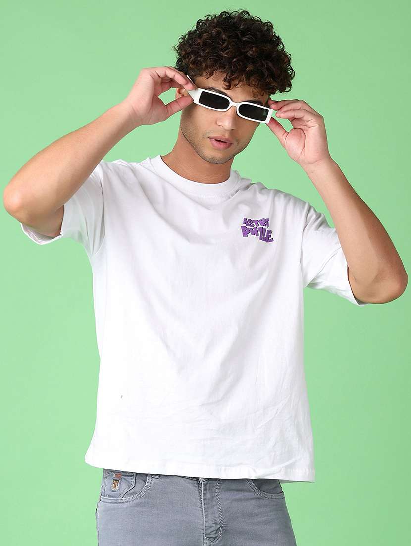 men round neck front & back print t-shirt - 21554864 -  Standard Image - 1