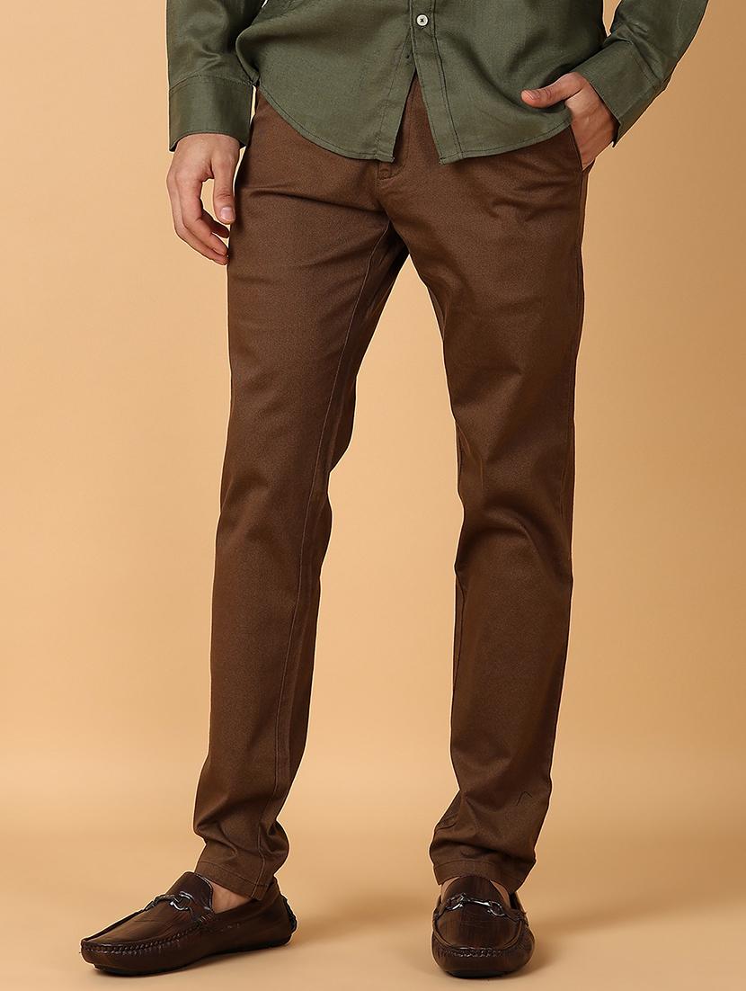 men solid regular fit chinos casual trouser - 21554969 - Standard Image - 1
