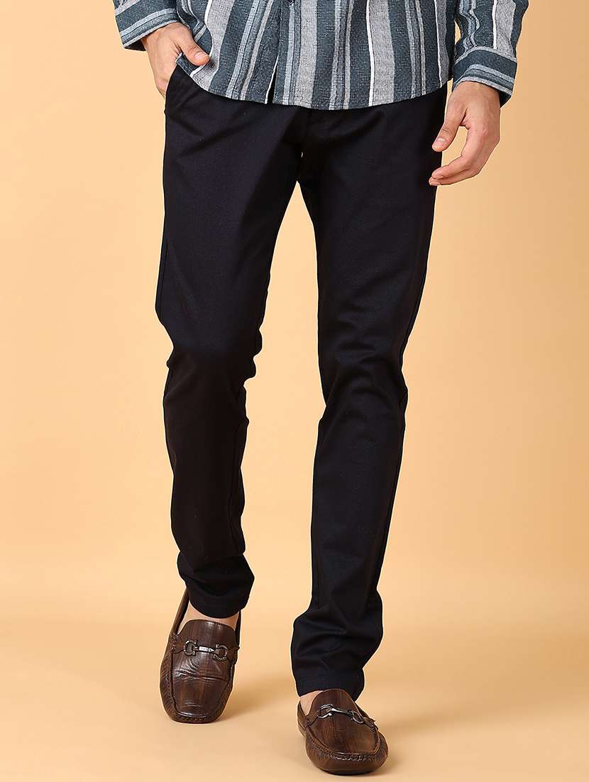 men solid slim fit chinos casual trouser - 21554970 -  Standard Image - 1
